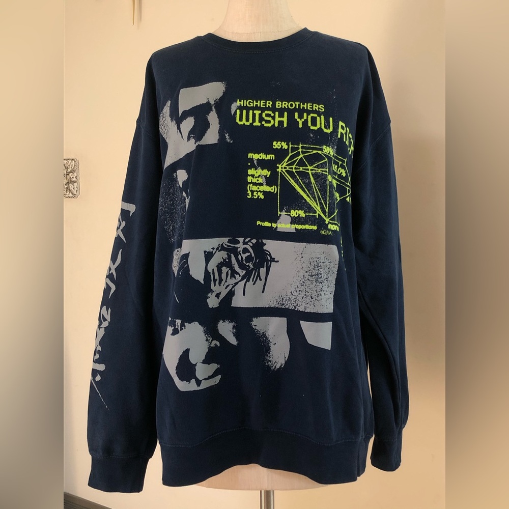 Higher Brothers crewneck sweater - “wish you rich” tour merch